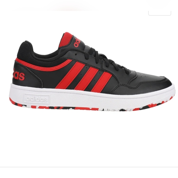 ADDIDAS Hoops 3.0 Lace Up Sneakers. Black Red. Size 11 - Picture 2 of 4